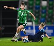 29 October 2024; Rebecca McKenna of Northern Ireland in action against Janja Canjevac of Croatia during the UEFA Women's EURO 2025 Play-Off Round 1 Second Leg match between Northern Ireland and Croatia at the National Football Stadium in Windsor Park, Belfast. Photo by Ramsey Cardy/Sportsfile