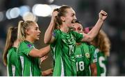29 October 2024; Lauren Wade of Northern Ireland celebrates after scoring her side's first goal during the UEFA Women's EURO 2025 Play-Off Round 1 Second Leg match between Northern Ireland and Croatia at the National Football Stadium in Windsor Park, Belfast. Photo by Ramsey Cardy/Sportsfile