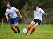 30 October 2024; Luke Tully of Midlands during the BearingPoint Shane Horgan Cup Round 2 match between Metro and Midlands at Cill Dara RFC in Kildare. Photo by Piaras Ó Mídheach/Sportsfile