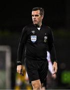 27 October 2024; Referee Robert Harvey during the SSE Airtricity Men's Premier Division match between Dundalk and Shamrock Rovers at Oriel Park in Dundalk, Louth. Photo by Ben McShane/Sportsfile