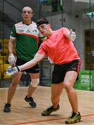 30 October 2024; Shane Dunne of Clogh, Kilkenny, in action against Robbie McCarthy of Team Ireland in the Open Men's round of 16 during day five of the O'Neills.com World 4-Wall Championships at Croke Park in Dublin. Photo by Stephen Marken/Sportsfile