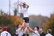 30 October 2024; Darragh Keogh of Midlands during the BearingPoint Shane Horgan Cup Round 2 match between Metro and Midlands at Cill Dara RFC in Kildare. Photo by Piaras Ó Mídheach/Sportsfile