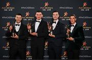 1 November 2024; Limerick hurlers, from left, Dan Morrissey, Gearóid Hegarty, Kyle Hayes and Nickie Quaid with their PwC GAA/GPA All-Star Awards during the 2024 PwC GAA/GPA All-Star Awards at the RDS in Dublin. Photo by Sam Barnes/Sportsfile