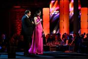 1 November 2024; MC's Joanne Cantwell and Marty Morrissey of RTÉ during the 2024 PwC GAA/GPA All-Star Awards at the RDS in Dublin. Photo by Brendan Moran/Sportsfile