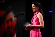 1 November 2024; MC Joanne Cantwell of RTÉ during the 2024 PwC GAA/GPA All-Star Awards at the RDS in Dublin. Photo by Brendan Moran/Sportsfile