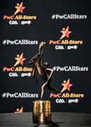 1 November 2024; A general view of a Hurling Alll-Star Award during the 2024 PwC GAA/GPA All-Star Awards at the RDS in Dublin. Photo by Brendan Moran/Sportsfile
