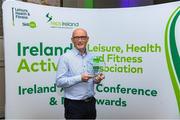 5 November 2024; Liam Cunningham from Athlone RSC, with the award for Community Engagement Initiative of The Year in the Leisure, Health and Fitness Industry, during the 2024 National Quality Standard Awards ceremony at the Killashee Hotel in Naas, Kildare. Photo by Matt Browne/Sportsfile