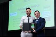 5 November 2024; John Windle, Chairperson of Ireland Action, presents the Award for Hotel Leisure Awards to The Fitness Club Tullamore Court Hotel during the 2024 National Quality Standard Awards ceremony at the Killashee Hotel in Naas, Kildare. Photo by Matt Browne/Sportsfile