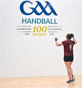 3 November 2024; Ciana Ní Churrraoin of Mícheál Breathnach, Galway, celebrates after her victory in the the Open Ladies final during day nine of the O'Neills.com World 4-Wall Championships at Croke Park in Dublin. Photo by Stephen Marken/Sportsfile
