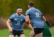 3 November 2024; Robbie Henshaw, left, and Stuart McCloskey during an Ireland Rugby squad training session at The Campus in Quinta da Lago, Portugal. Photo by Seb Daly/Sportsfile