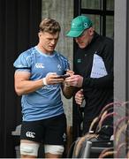 3 November 2024; Forwards coach Paul O'Connell, right, and Josh van der Flier before an Ireland Rugby squad training session at The Campus in Quinta da Lago, Portugal. Photo by Seb Daly/Sportsfile