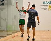3 November 2024; Robbie McCarthy Team Ireland celebrates after his victory in the Open Men's doubles final during day nine of the O'Neills.com World 4-Wall Championships at Croke Park in Dublin. Photo by Stephen Marken/Sportsfile