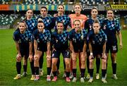 29 October 2024; The Croatia team before the UEFA Women's EURO 2025 Play-Off Round 1 Second Leg match between Northern Ireland and Croatia at the National Football Stadium in Windsor Park, Belfast. Photo by Ramsey Cardy/Sportsfile