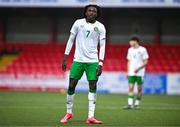 4 November 2024; Jaden Umeh of Republic of Ireland during the UEFA U17 European Championships Round 1 qualifier match between Scotland and Republic of Ireland at Inver Park in Larne, Antrim. Photo by Ben McShane/Sportsfile