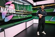 5 November 2024; Virgin Media Television rugby pundit Rob Kearney pictured ahead of the Autumn Nations Series being aired live on VMTV and Virgin Media Play, at Virgin Media Television Studios in Ballymount, Dublin. Photo by Sam Barnes/Sportsfile