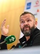 6 November 2024; Head coach Andy Farrell during an Ireland Rugby media conference at the Aviva Stadium in Dublin. Photo by Seb Daly/Sportsfile
