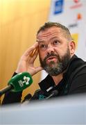 6 November 2024; Head coach Andy Farrell during an Ireland Rugby media conference at the Aviva Stadium in Dublin. Photo by Seb Daly/Sportsfile