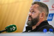 6 November 2024; Head coach Andy Farrell during an Ireland Rugby media conference at the Aviva Stadium in Dublin. Photo by Seb Daly/Sportsfile
