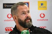 6 November 2024; Head coach Andy Farrell during an Ireland Rugby media conference at the Aviva Stadium in Dublin. Photo by Seb Daly/Sportsfile
