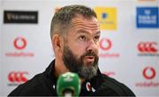 6 November 2024; Head coach Andy Farrell during an Ireland Rugby media conference at the Aviva Stadium in Dublin. Photo by Seb Daly/Sportsfile