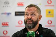 6 November 2024; Head coach Andy Farrell during an Ireland Rugby media conference at the Aviva Stadium in Dublin. Photo by Seb Daly/Sportsfile