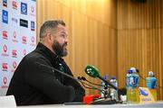 6 November 2024; Head coach Andy Farrell during an Ireland Rugby media conference at the Aviva Stadium in Dublin. Photo by Seb Daly/Sportsfile