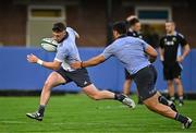 6 November 2024; Cam Roigard, left, and Caleb Clarke during a New Zealand rugby squad training session at Wanderers Football Club in Dublin. Photo by Sam Barnes/Sportsfile