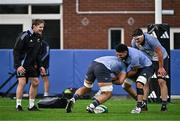 6 November 2024; New Zealand head coach Scott Robertson, right, during a New Zealand rugby squad training session at Wanderers Football Club in Dublin. Photo by Sam Barnes/Sportsfile