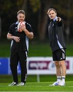 7 November 2024; Head coach Scott Robertson, right, and Sam Cane during a New Zealand Rugby captain's run at the UCD Bowl in Dublin. Photo by Seb Daly/Sportsfile