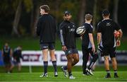 7 November 2024; Sevu Reece, centre, during a New Zealand Rugby captain's run at the UCD Bowl in Dublin. Photo by Seb Daly/Sportsfile