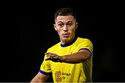 6 November 2024; Daris Gashi of 2 Korriku during the UEFA Youth League second round 2nd leg match between UCD and 2 Korriku at UCD Bowl in Dublin. Photo by Tyler Miller/Sportsfile