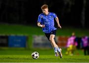 6 November 2024; Adam Brennan of UCD during the UEFA Youth League second round 2nd leg match between UCD and 2 Korriku at UCD Bowl in Dublin. Photo by Tyler Miller/Sportsfile