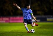 6 November 2024; Kyle Donoghue of UCD during the UEFA Youth League second round 2nd leg match between UCD and 2 Korriku at UCD Bowl in Dublin. Photo by Tyler Miller/Sportsfile