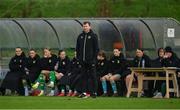 7 November 2024; Republic of Ireland head coach Tom Elmes during the girls U16 international friendly match between Republic of Ireland and Scotland at the FAI National Training Centre in Abbotstown, Dublin. Photo by Stephen McCarthy/Sportsfile