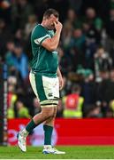 8 November 2024; Tadhg Beirne of Ireland after his side's defeat in the Autumn Nations Series match between Ireland and New Zealand at the Aviva Stadium in Dublin. Photo by Seb Daly/Sportsfile
