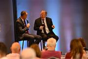 8 November 2024; John Knox of The Kilkenny People, right, is interviewed by GAA Director of Communications Alan Milton during the 2023 GAA MacNamee Awards at Croke Park in Dublin. Photo by Piaras Ó Mídheach/Sportsfile