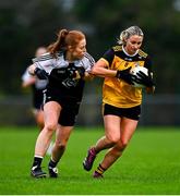 9 November 2024; Liz Lowry of Bennekerry Tinryland in action against Orlaith Duff of Dee Rangers during the 2024 AIB Leinster LGFA Intermediate Club final between Dee Rangers and Bennekerry Tinryland at Coralstown/Kinnegad GAA in Westmeath. Photo by Tyler Miller/Sportsfile