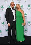 9 November 2024; Olympic Federation of Ireland president Sarah Keane and Gerry Wilkes in attendance at the Team Ireland Centenary Olympic Ball, in the Clayton Hotel Burling Road in Dublin. Paris 2024 marked 100 years of Team Ireland competing at the Olympic Games. Photo by Sam Barnes/Sportsfile