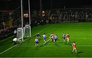 9 November 2024; Niall O'Callaghan of Cuala shoots to score his side's second goal during the AIB Leinster GAA Senior Club Football Championship quarter-final match between Naas and Cuala at Cedral St Conleth's Park in Newbridge, Kildare. Photo by Piaras Ó Mídheach/Sportsfile
