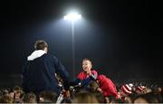 9 November 2024; Cuala supporters after their side's victory in the AIB Leinster GAA Senior Club Football Championship quarter-final match between Naas and Cuala at Cedral St Conleth's Park in Newbridge, Kildare. Photo by Piaras Ó Mídheach/Sportsfile