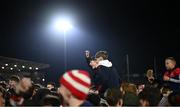 9 November 2024; Cuala supporters after their side's victory in the AIB Leinster GAA Senior Club Football Championship quarter-final match between Naas and Cuala at Cedral St Conleth's Park in Newbridge, Kildare. Photo by Piaras Ó Mídheach/Sportsfile