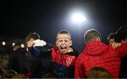 9 November 2024; Cuala supporters after their side's victory in the AIB Leinster GAA Senior Club Football Championship quarter-final match between Naas and Cuala at Cedral St Conleth's Park in Newbridge, Kildare. Photo by Piaras Ó Mídheach/Sportsfile