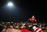 9 November 2024; Cuala supporters after their side's victory in the AIB Leinster GAA Senior Club Football Championship quarter-final match between Naas and Cuala at Cedral St Conleth's Park in Newbridge, Kildare. Photo by Piaras Ó Mídheach/Sportsfile