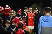 9 November 2024; Con O'Callaghan of Cuala with supporters after their side's victory in the AIB Leinster GAA Senior Club Football Championship quarter-final match between Naas and Cuala at Cedral St Conleth's Park in Newbridge, Kildare. Photo by Piaras Ó Mídheach/Sportsfile