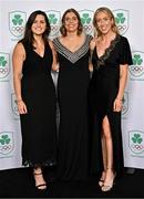 9 November 2024; Olympians, from left, Roisin Upton, Katie Mullan, Sarah Hawkshaw in attendance at the Team Ireland Centenary Olympic Ball, in the Clayton Hotel Burling Road in Dublin. Paris 2024 marked 100 years of Team Ireland competing at the Olympic Games. Photo by Sam Barnes/Sportsfile