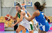 10 November 2024; Sarah Hickey of Ireland in action against Jennie Simms of Israel during the FIBA Women's Europe Eurobasket 2025 Championship qualifier match between Ireland and Israel at the Rimi Olympic Centre in Riga, Latvia. Photo by Oksana Dzadan/Sportsfile
