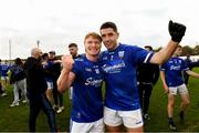 10 November 2024; Tullamore players Cormac Egan, left, and Paul McConway celebrate after the AIB Leinster GAA Senior Club Football Championship quarter-final match between Tinahely and Tullamore at Echelon Park in Aughrim, Wicklow. Photo by Matt Browne/Sportsfile