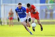 10 November 2024; Cillian McDonald of Tinahely in action against Aaron Leavy of Tullamore during the AIB Leinster GAA Senior Club Football Championship quarter-final match between Tinahely and Tullamore at Echelon Park in Aughrim, Wicklow. Photo by Matt Browne/Sportsfile