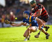 10 November 2024; Anthony Burns of Loughrea is tackled by James Garvey of Cappataggle during the Galway County Senior Club Hurling Championship final match between Cappataggle and Loughrea at Kenny Park in Athenry, Galway. Photo by Tom Beary/Sportsfile