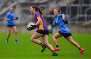 10 November 2024; Aoife Kane of Kilmacud Crokes in action against Tara Bedford of Eadestown during the 2024 AIB Leinster LGFA Senior Club Final between Eadestown and Kilmacud Crokes at Glenisk O’Connor Park in Tullamore, Offaly. Photo by Ray McManus/Sportsfile